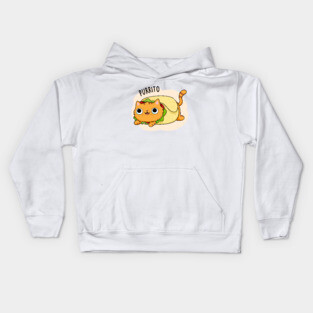 Purrito Cute Burrito Cat Pun Kids Hoodie