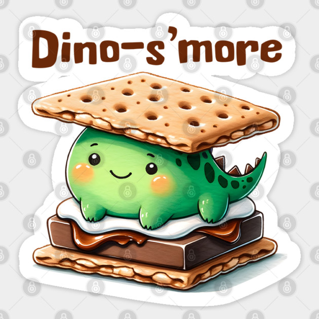 Adorable Dinos'more S'mores Dessert design Sticker by Luxinda