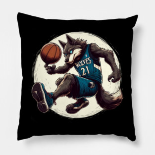 Timberwolves 21 Wolf Number Pillow