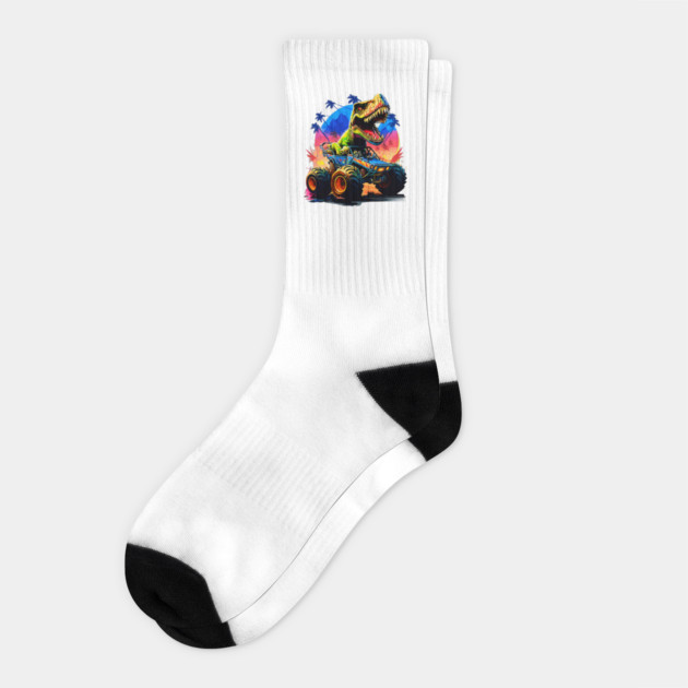 T-Rex Truck, Monster Truck - 3 Socks by Megadorim