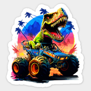 T-Rex Truck, Monster Truck - 3 Sticker