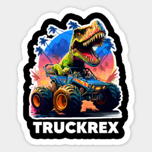 T-Rex Truck, Monster Truck - 4 Magnet
