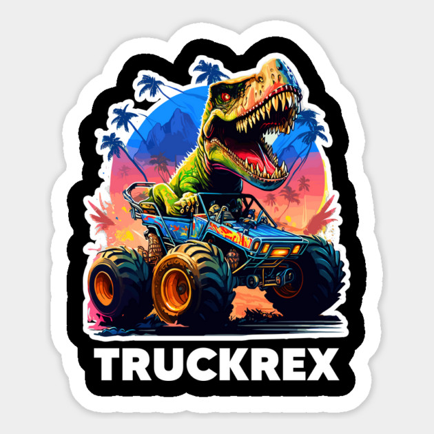 T-Rex Truck, Monster Truck - 4 Magnet by Megadorim