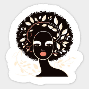 Afrocentric Woman With Afro Hair Silhouette Sticker