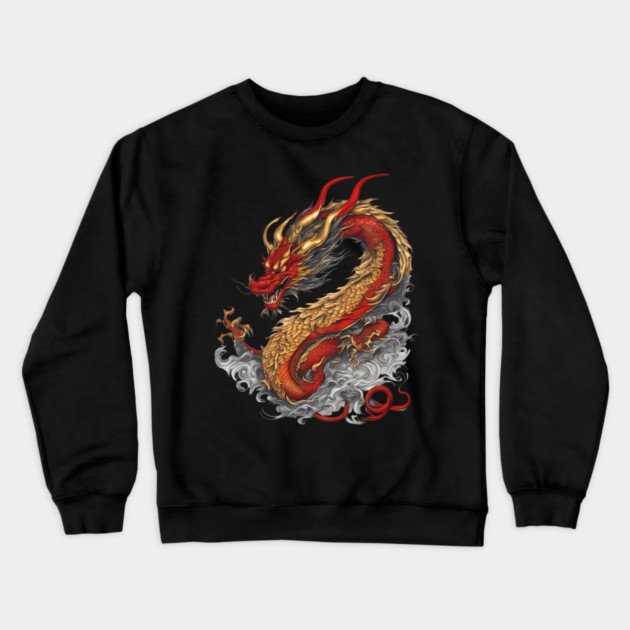 Dragon Drawing Crewneck Sweatshirt by animegirlnft