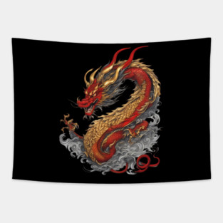 Dragon Drawing Tapestry