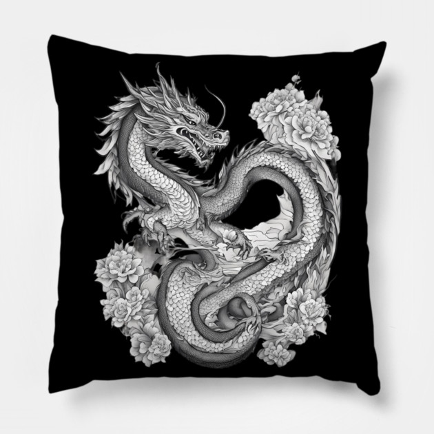 Dragon Tattoo Pillow by animegirlnft