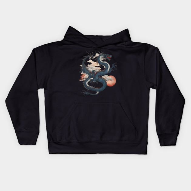 Japanese Dragon Kids Hoodie by animegirlnft