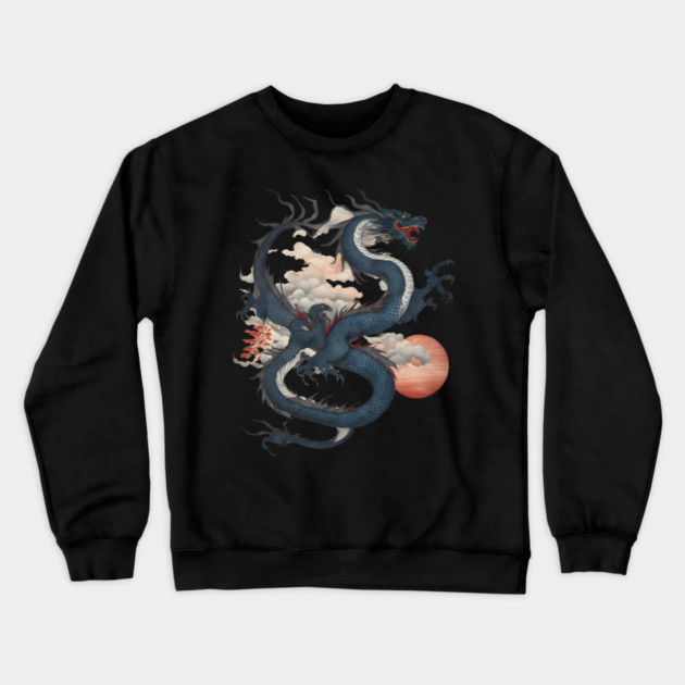 Japanese Dragon Crewneck Sweatshirt by animegirlnft