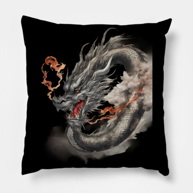 Fire Dragon Pillow by animegirlnft