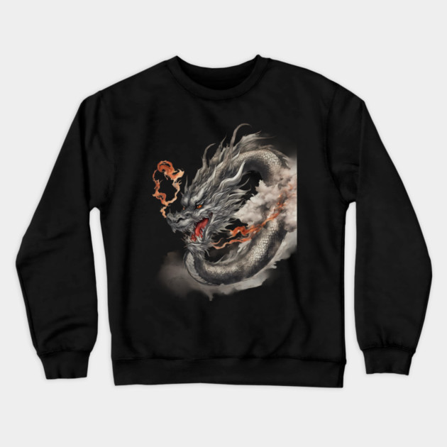 Fire Dragon Crewneck Sweatshirt by animegirlnft