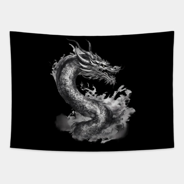 Dragon Drawing Tapestry by animegirlnft