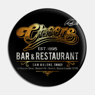 Sam's Bar in Boston 80s Worn Out Pin