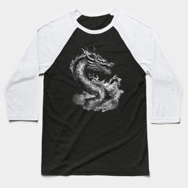 Dragon Drawing Baseball T-Shirt by animegirlnft