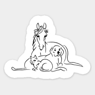A Trio of Animals Sticker