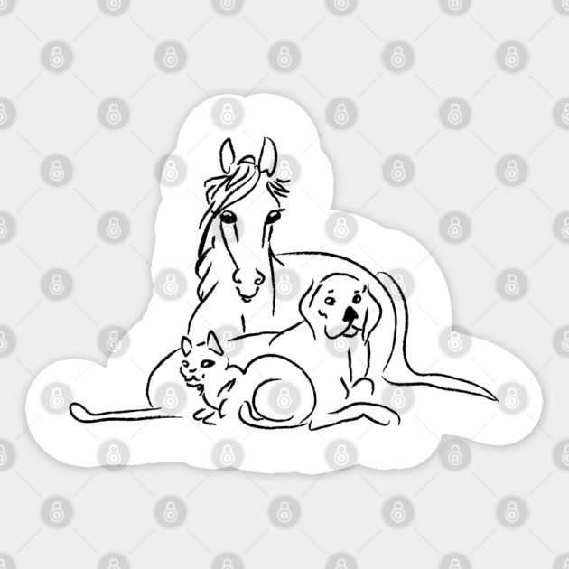 A Trio of Animals Sticker by DickinsonDesign