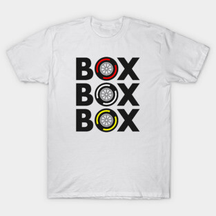 "Box Box Box" F1 Tyre Compound Design T-Shirt