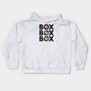 "Box Box Box" F1 Tyre Compound Design Kids Hoodie