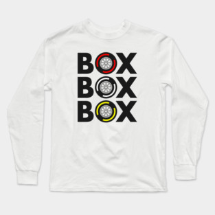 "Box Box Box" F1 Tyre Compound Design Long Sleeve T-Shirt
