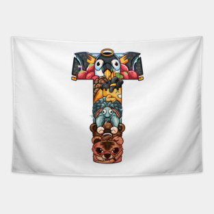Letter T doodle art Tapestry