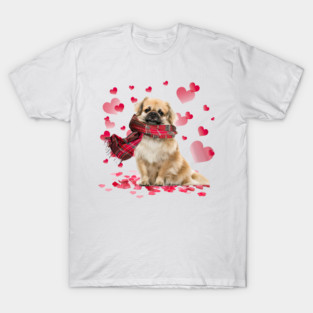 Tibetan Spaniel Hearts Love Happy Valentine's Day T-Shirt