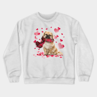 Tibetan Spaniel Hearts Love Happy Valentine's Day Crewneck Sweatshirt