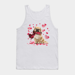 Tibetan Spaniel Hearts Love Happy Valentine's Day Tank Top