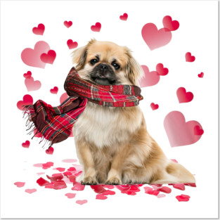 Tibetan Spaniel Hearts Love Happy Valentine's Day Posters and Art