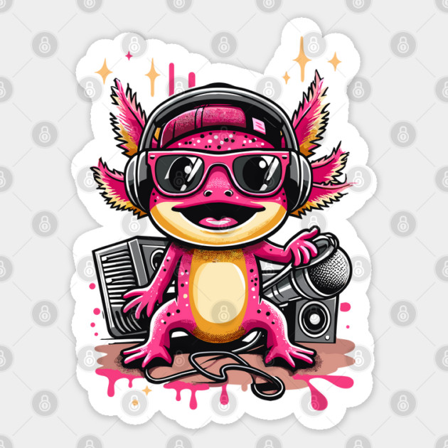 Axolotl Vibrant Sticker by JessArty