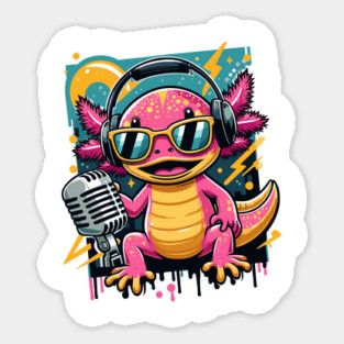 Pink Axolotl Sticker