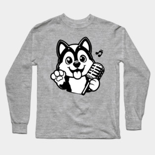 Husky Dog Singing Long Sleeve T-Shirt