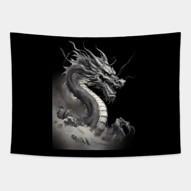 Black Monster Terror Tapestry by animegirlnft