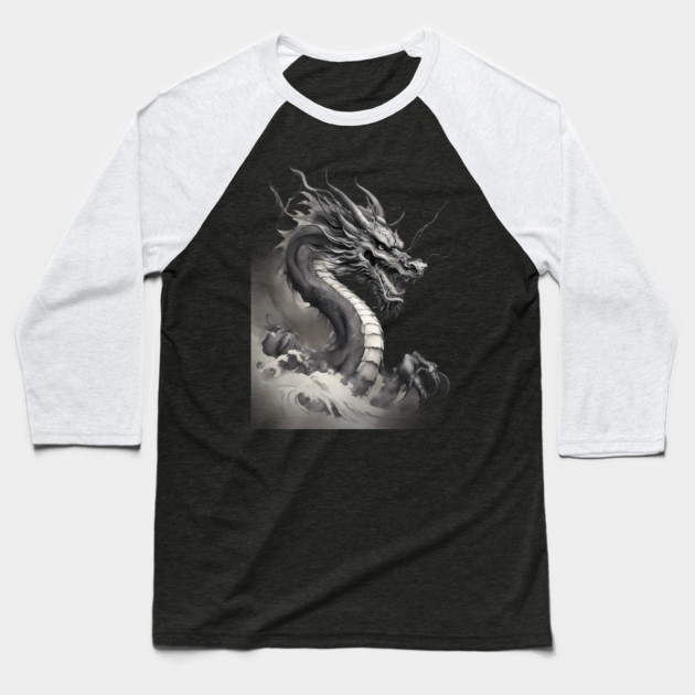 Black Monster Terror Baseball T-Shirt by animegirlnft