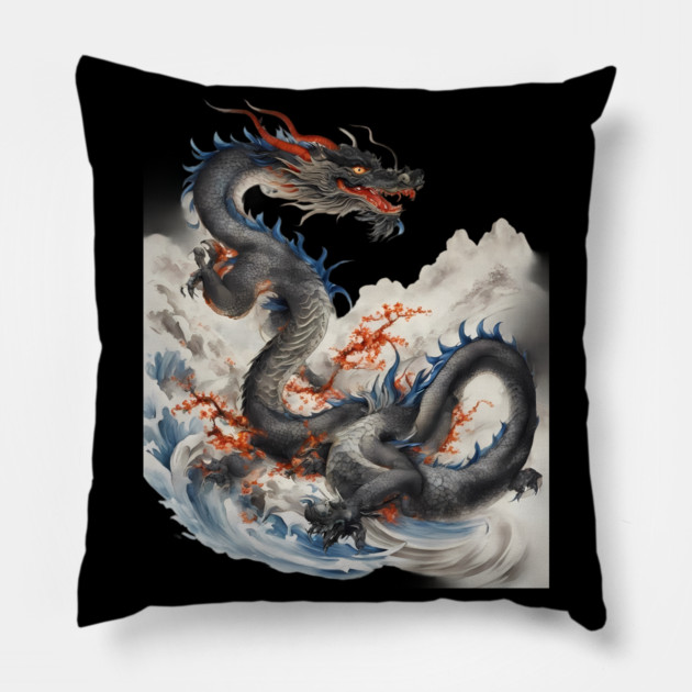 Year of the Dragon 2024 Pillow by animegirlnft