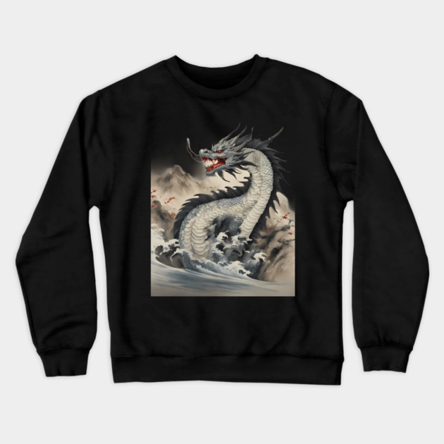 River Dragon Crewneck Sweatshirt by animegirlnft
