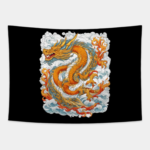 Dragon Carving Tapestry by animegirlnft