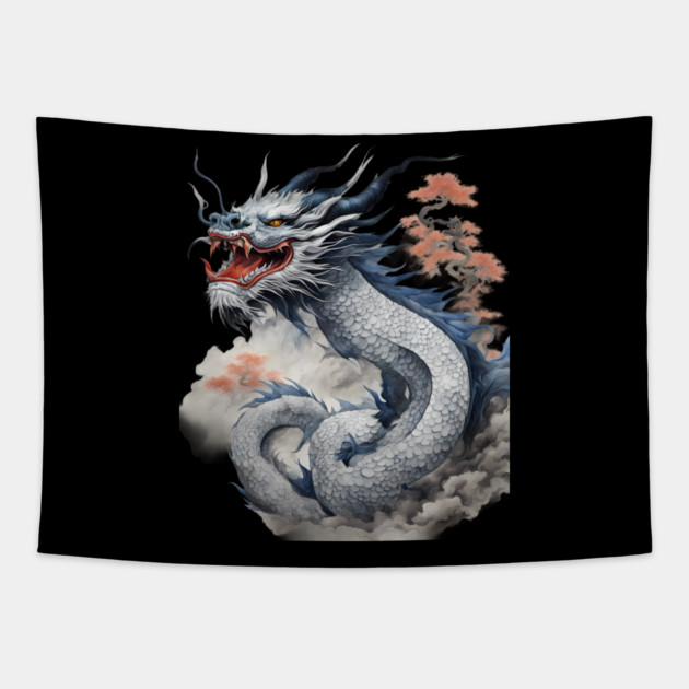Chinese Dragon Dance Tapestry by animegirlnft