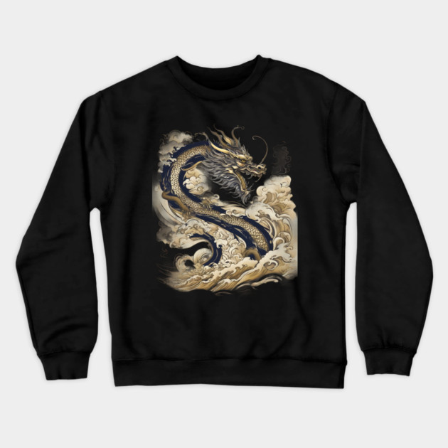 Aqua Dragon Crewneck Sweatshirt by animegirlnft