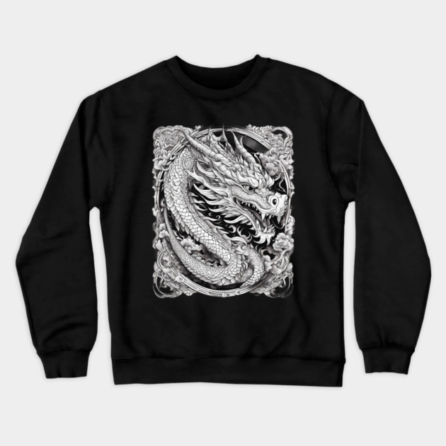 Japanese Dragon Tattoo Crewneck Sweatshirt by animegirlnft