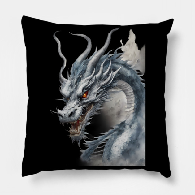 Dragon Drawing Pillow by animegirlnft