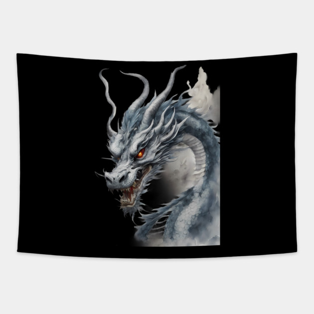Dragon Drawing Tapestry by animegirlnft