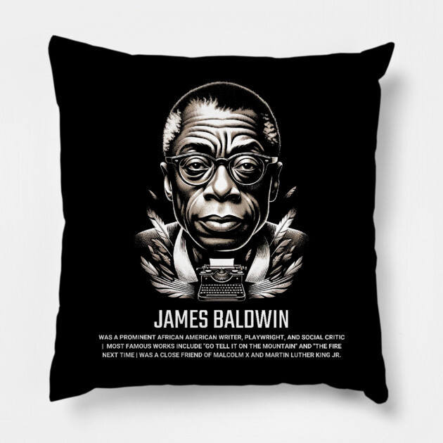 James Baldwin Pillow by UrbanLifeApparel