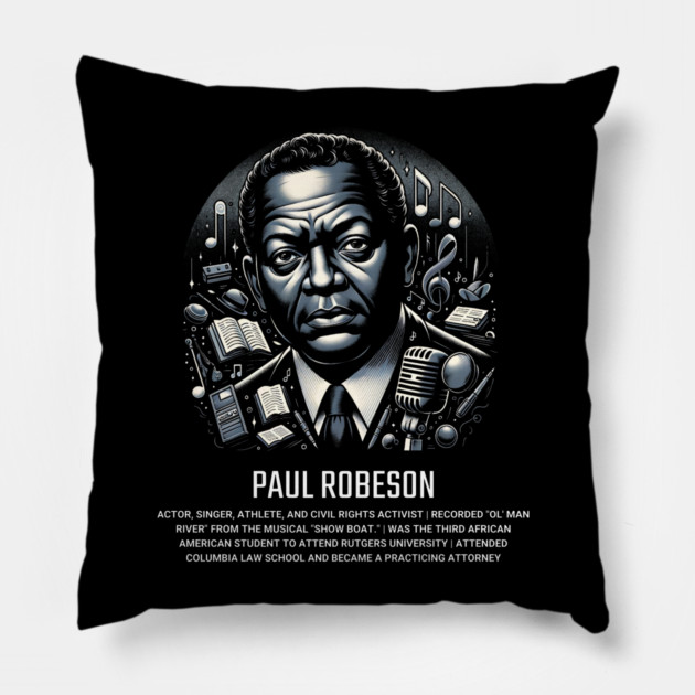 Paul Robeson Pillow by UrbanLifeApparel