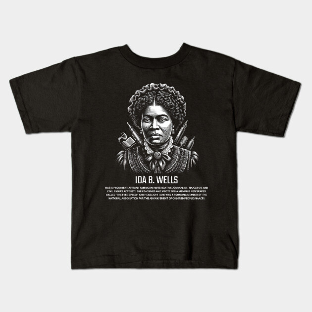 Ida B. Wells Kids T-Shirt by UrbanLifeApparel