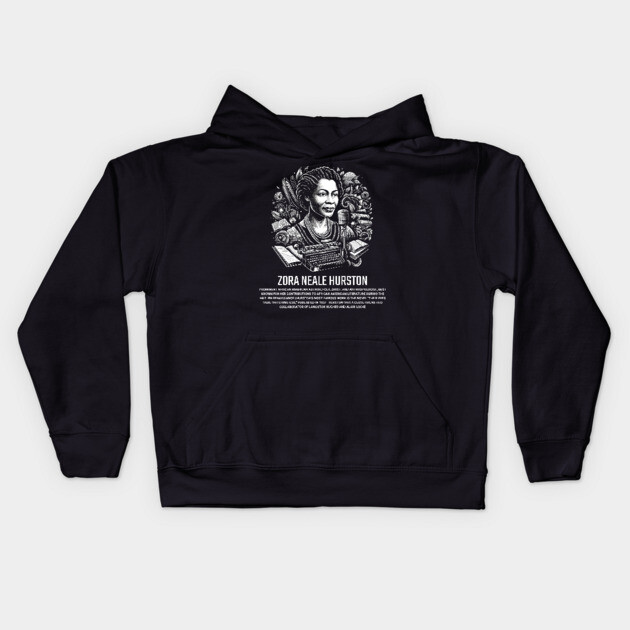 Zora Neale Hurston Kids Hoodie by UrbanLifeApparel