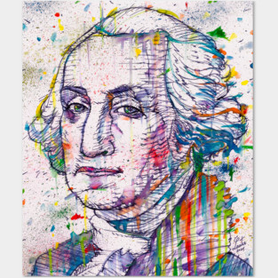GEORGE WASHINGTON - watercolor portrait .2 Posters and Art