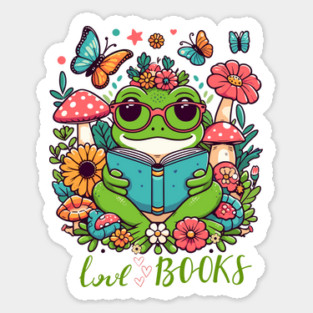 Frog Book - Cute Frog Love Reading Magnet