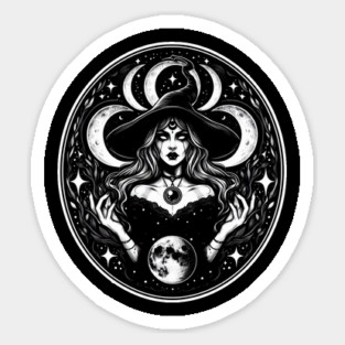 The Witch and the Moon Sticker