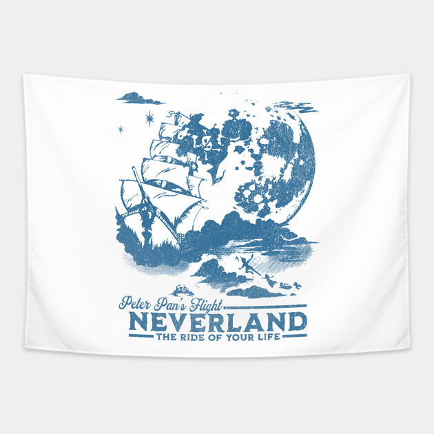 Peter Pan's Flight Neverland the Ride of Your Life Tapestry by Joaddo