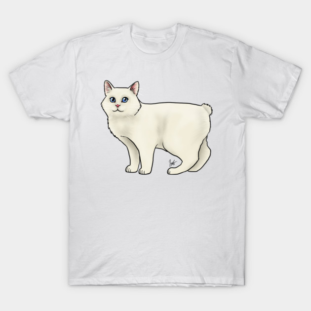 Custom - Manx Cat - White T-Shirt by Jen's Dogs Custom Gifts and Designs